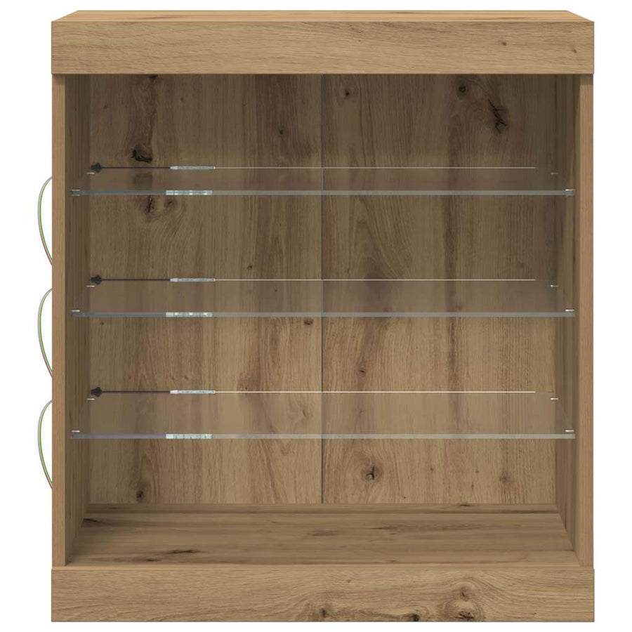 LED Sideboard Artisan Eiken 60,5 x 37 x 67 cm Bewerkt hout