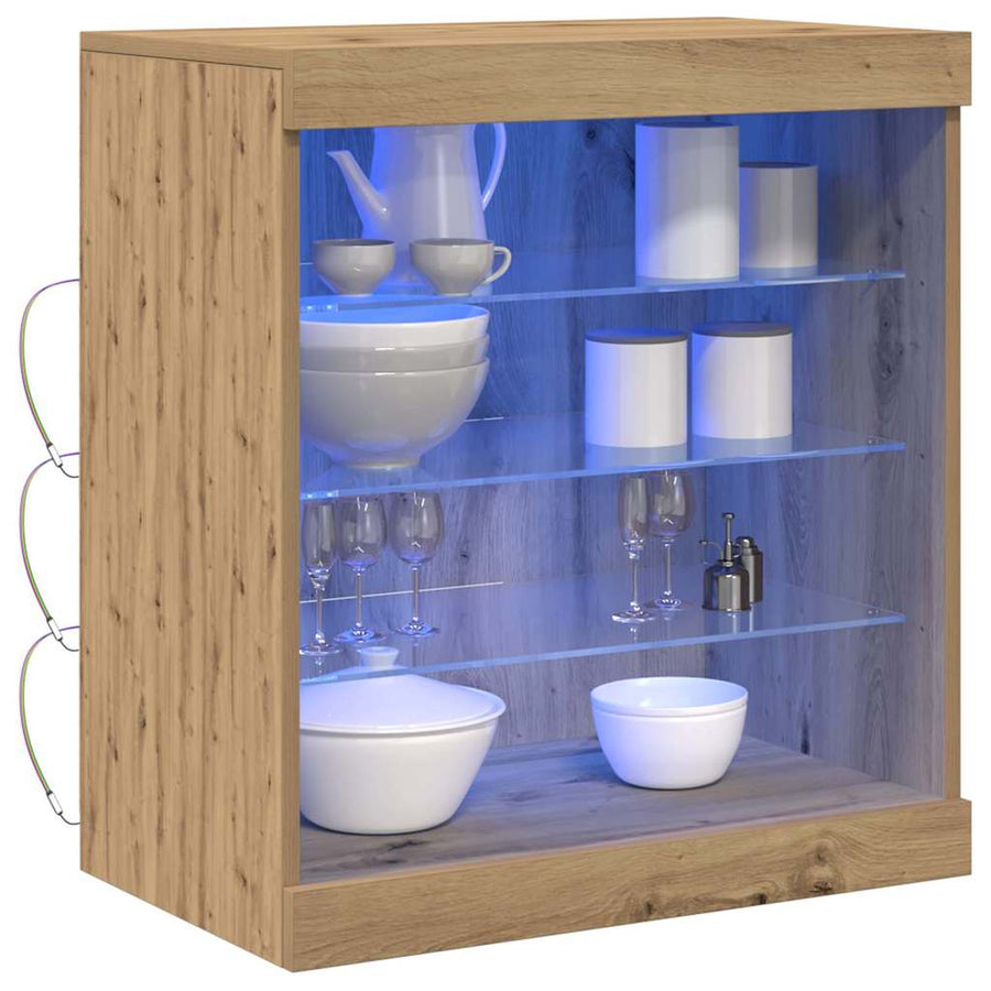LED Sideboard Artisan Eiken 60,5 x 37 x 67 cm Bewerkt hout