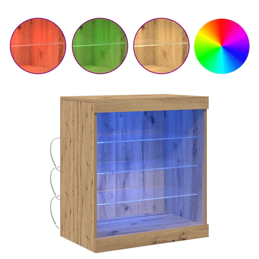 LED Sideboard Artisan Eiken 60,5 x 37 x 67 cm Bewerkt hout