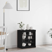 Dressoir zwart eiken 60,5x37x67 cm bewerkt hout