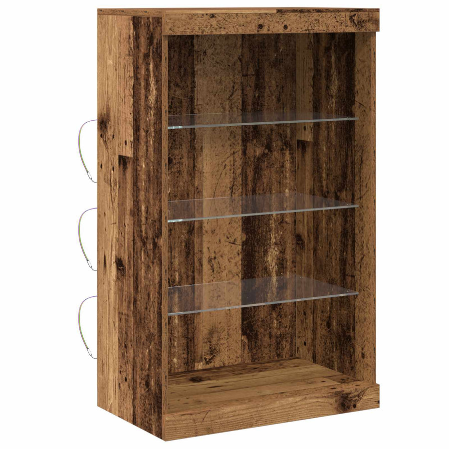 LED Sideboard Oudhout 60,5 x 37 x 100 cm Bewerkt hout