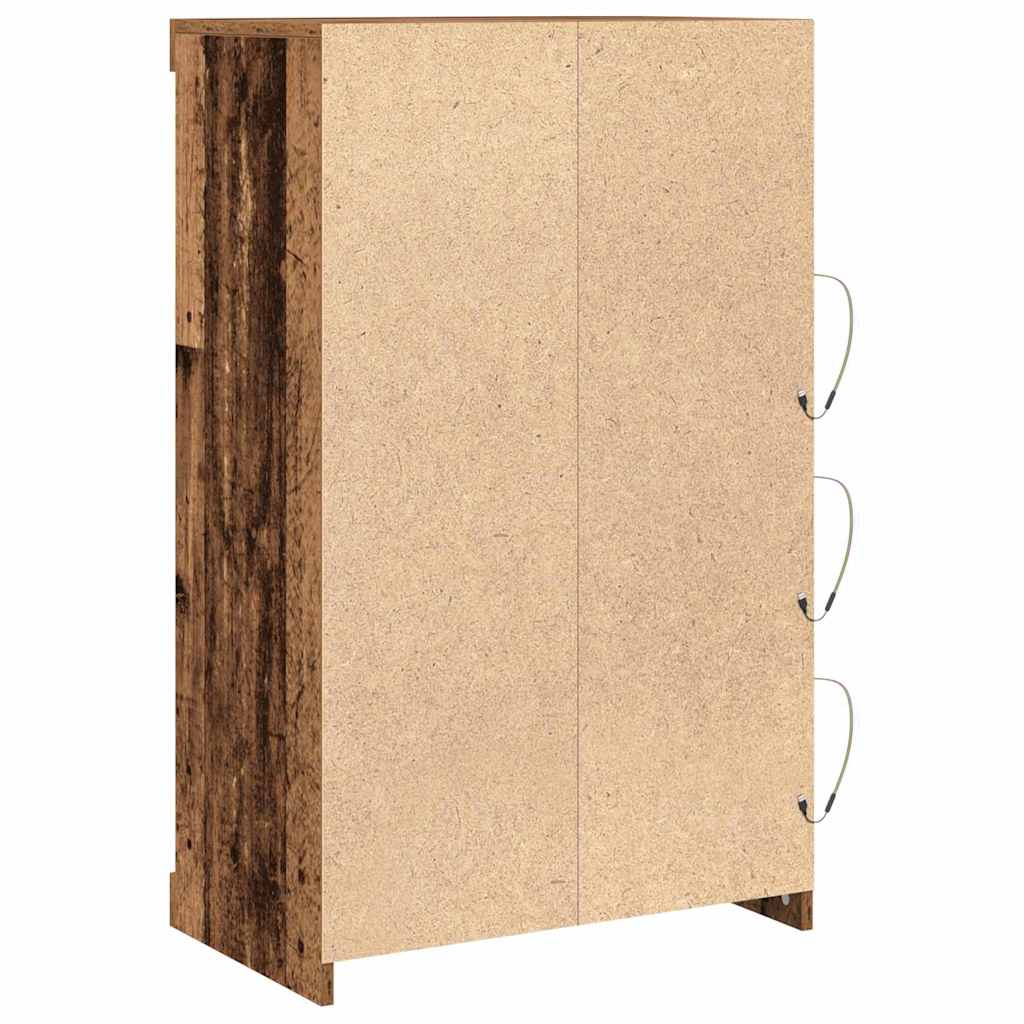 LED Sideboard Oudhout 60,5 x 37 x 100 cm Bewerkt hout