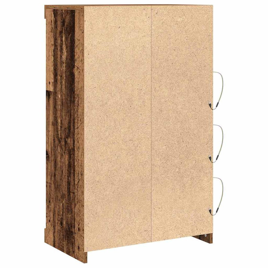 LED Sideboard Oudhout 60,5 x 37 x 100 cm Bewerkt hout