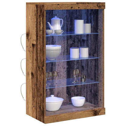 LED Sideboard Oudhout 60,5 x 37 x 100 cm Bewerkt hout