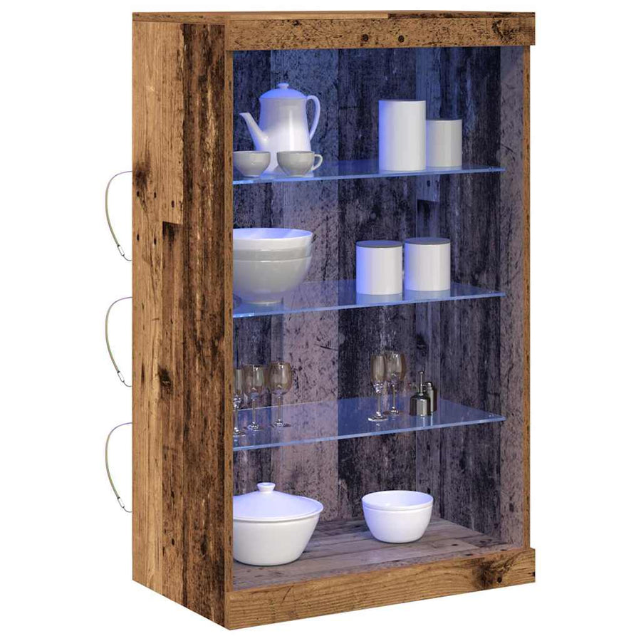 LED Sideboard Oudhout 60,5 x 37 x 100 cm Bewerkt hout