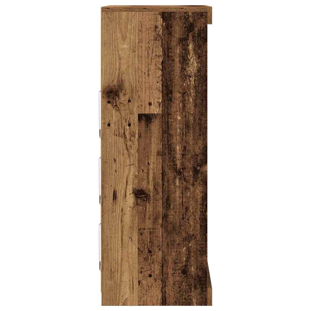 LED Sideboard Oudhout 60,5 x 37 x 100 cm Bewerkt hout