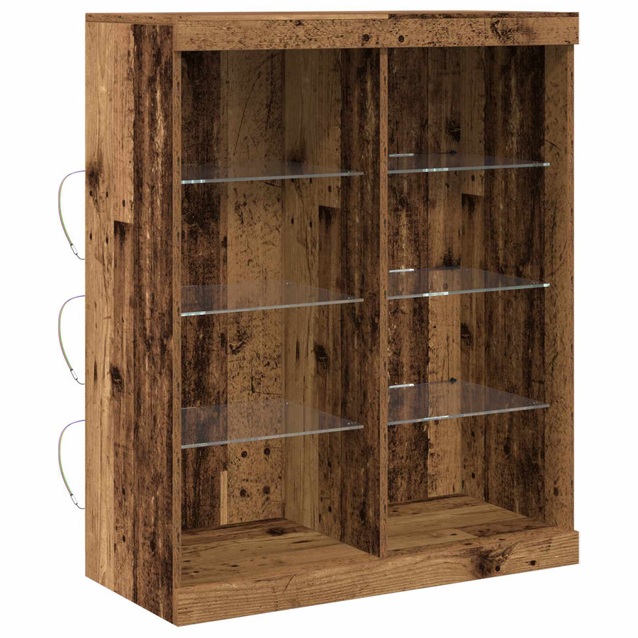 LED Sideboard Oudhout 41 x 37 x 100 cm Bewerkt hout