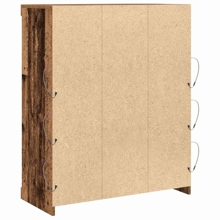 LED Sideboard Oudhout 41 x 37 x 100 cm Bewerkt hout