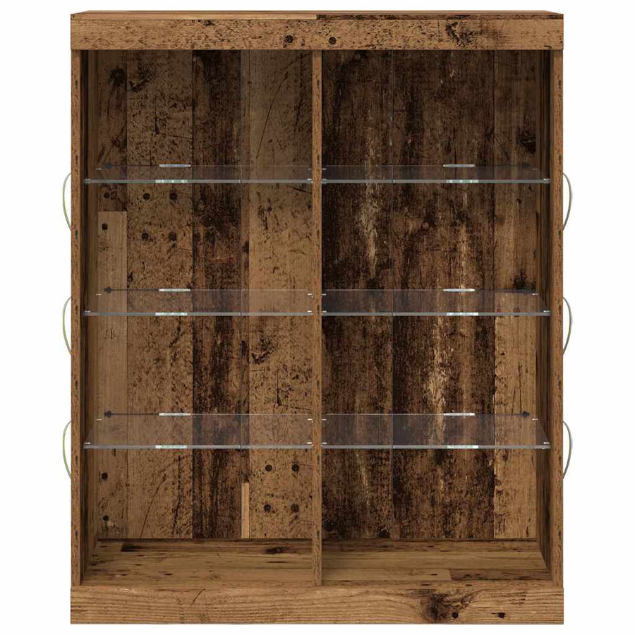 LED Sideboard Oudhout 41 x 37 x 100 cm Bewerkt hout