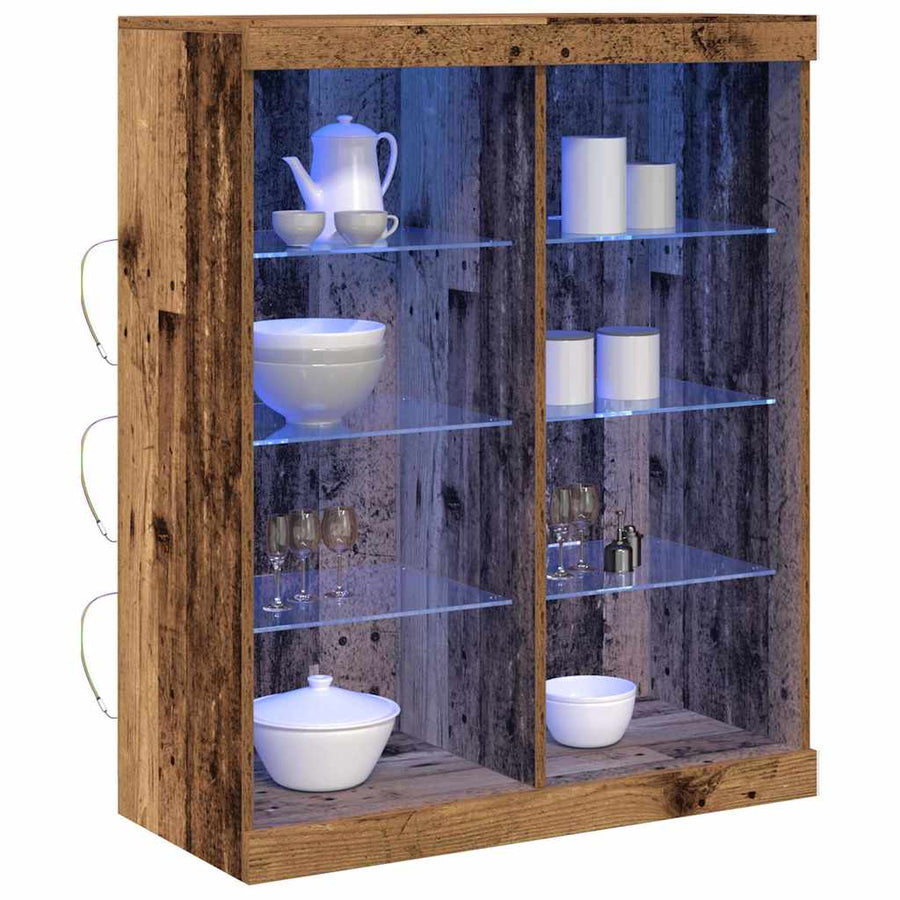 LED Sideboard Oudhout 41 x 37 x 100 cm Bewerkt hout