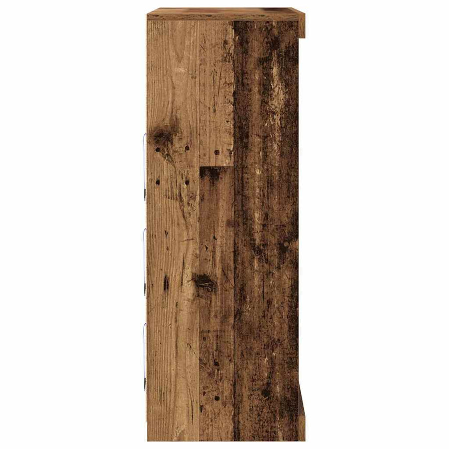 LED Sideboard Oudhout 41 x 37 x 100 cm Bewerkt hout