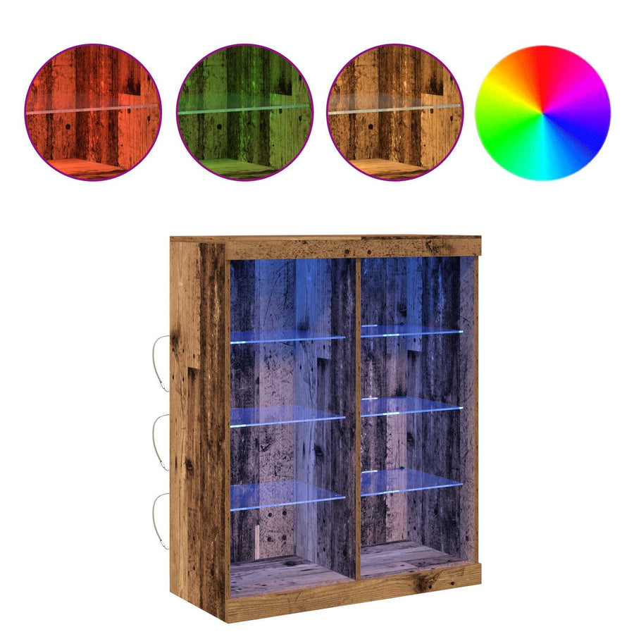 LED Sideboard Oudhout 41 x 37 x 100 cm Bewerkt hout