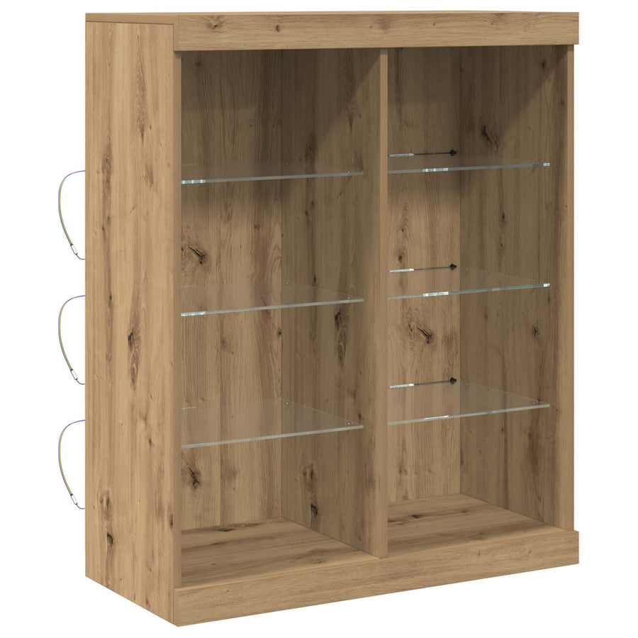 LED Sideboard Artisan Eiken 41 x 37 x 100 cm Bewerkt hout