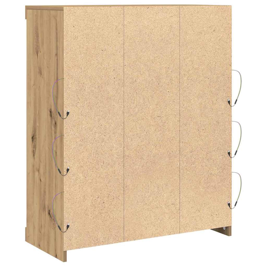 LED Sideboard Artisan Eiken 41 x 37 x 100 cm Bewerkt hout