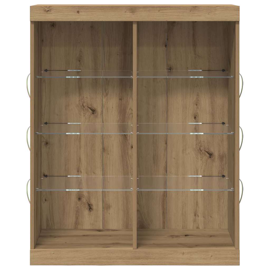 LED Sideboard Artisan Eiken 41 x 37 x 100 cm Bewerkt hout