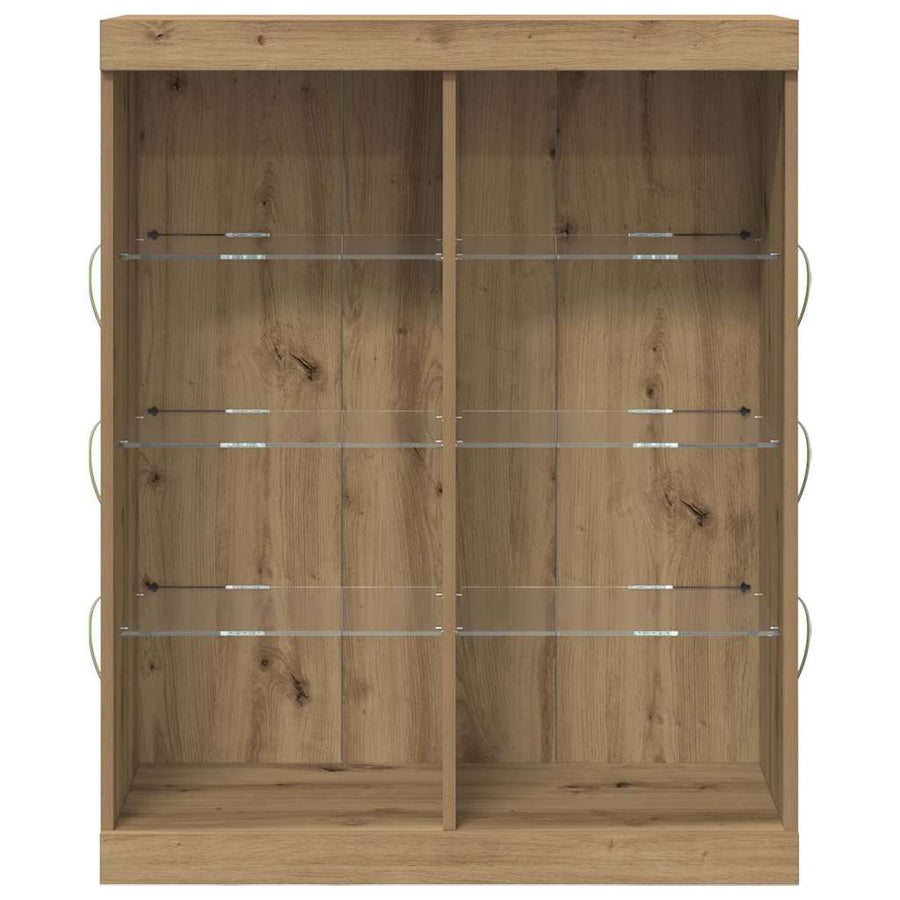 LED Sideboard Artisan Eiken 41 x 37 x 100 cm Bewerkt hout