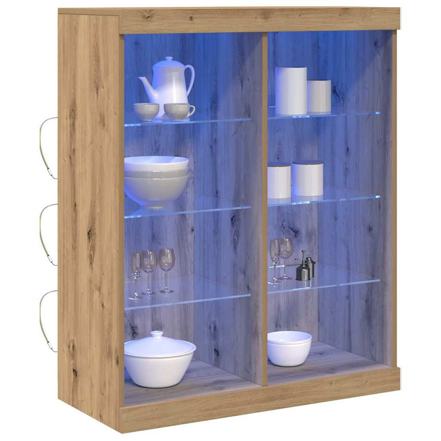 LED Sideboard Artisan Eiken 41 x 37 x 100 cm Bewerkt hout