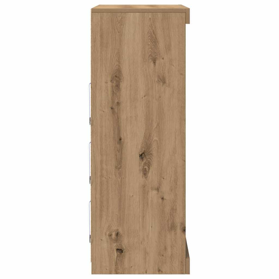 LED Sideboard Artisan Eiken 41 x 37 x 100 cm Bewerkt hout