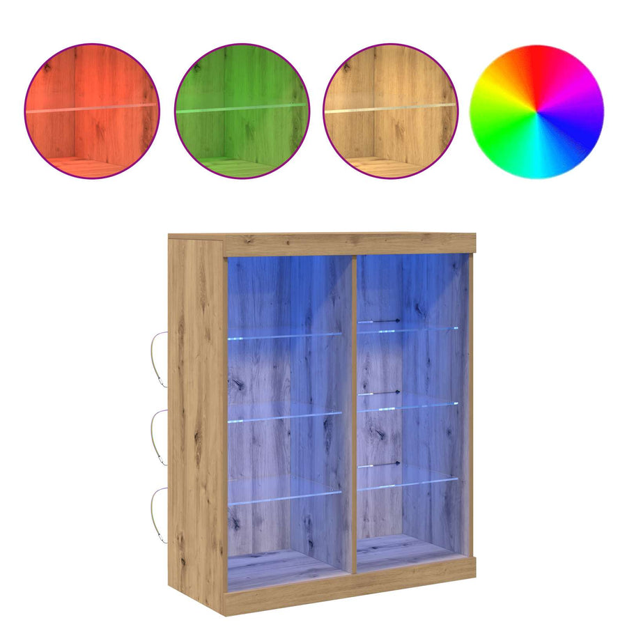 LED Sideboard Artisan Eiken 41 x 37 x 100 cm Bewerkt hout