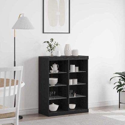 LED Sideboard Zwart Eiken 41 x 37 x 100 cm Bewerkt hout
