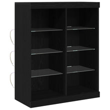 LED Sideboard Zwart Eiken 41 x 37 x 100 cm Bewerkt hout