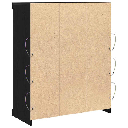 LED Sideboard Zwart Eiken 41 x 37 x 100 cm Bewerkt hout