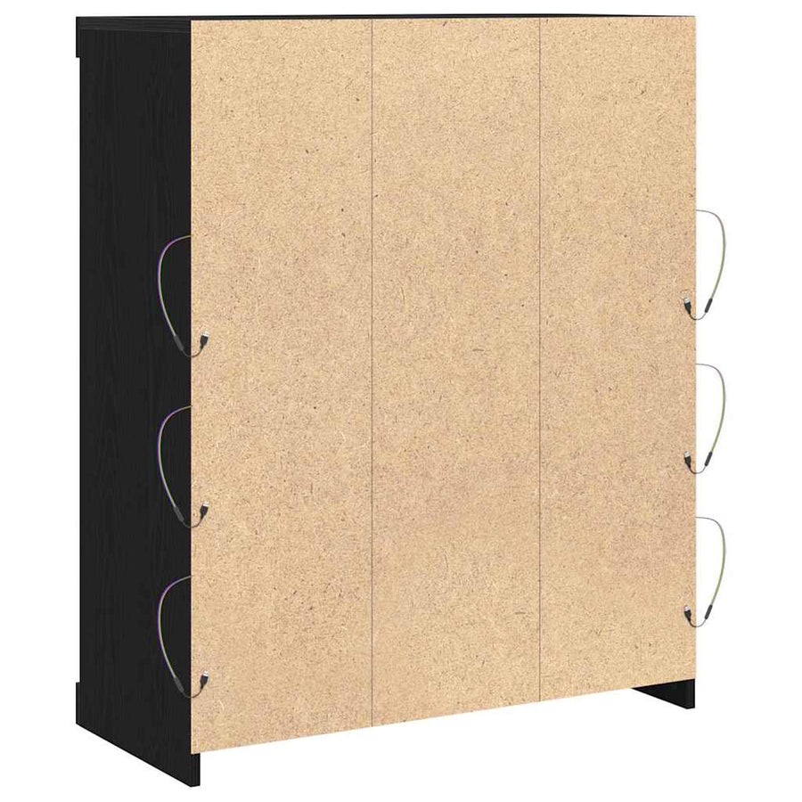 LED Sideboard Zwart Eiken 41 x 37 x 100 cm Bewerkt hout