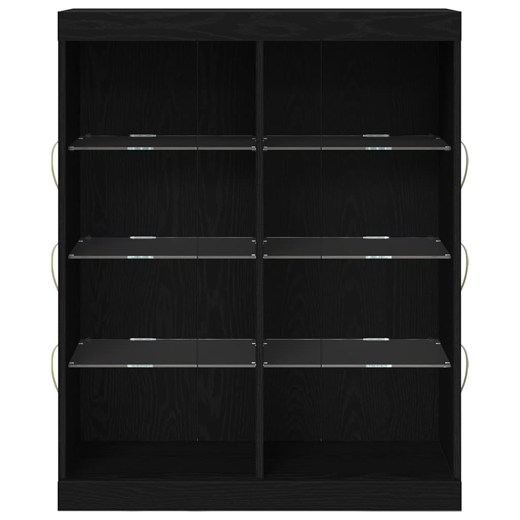 LED Sideboard Zwart Eiken 41 x 37 x 100 cm Bewerkt hout