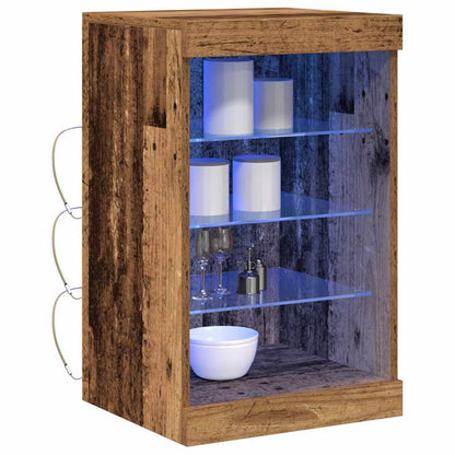 LED Sideboard Oudhout 41 x 37 x 67 cm Bewerkt hout
