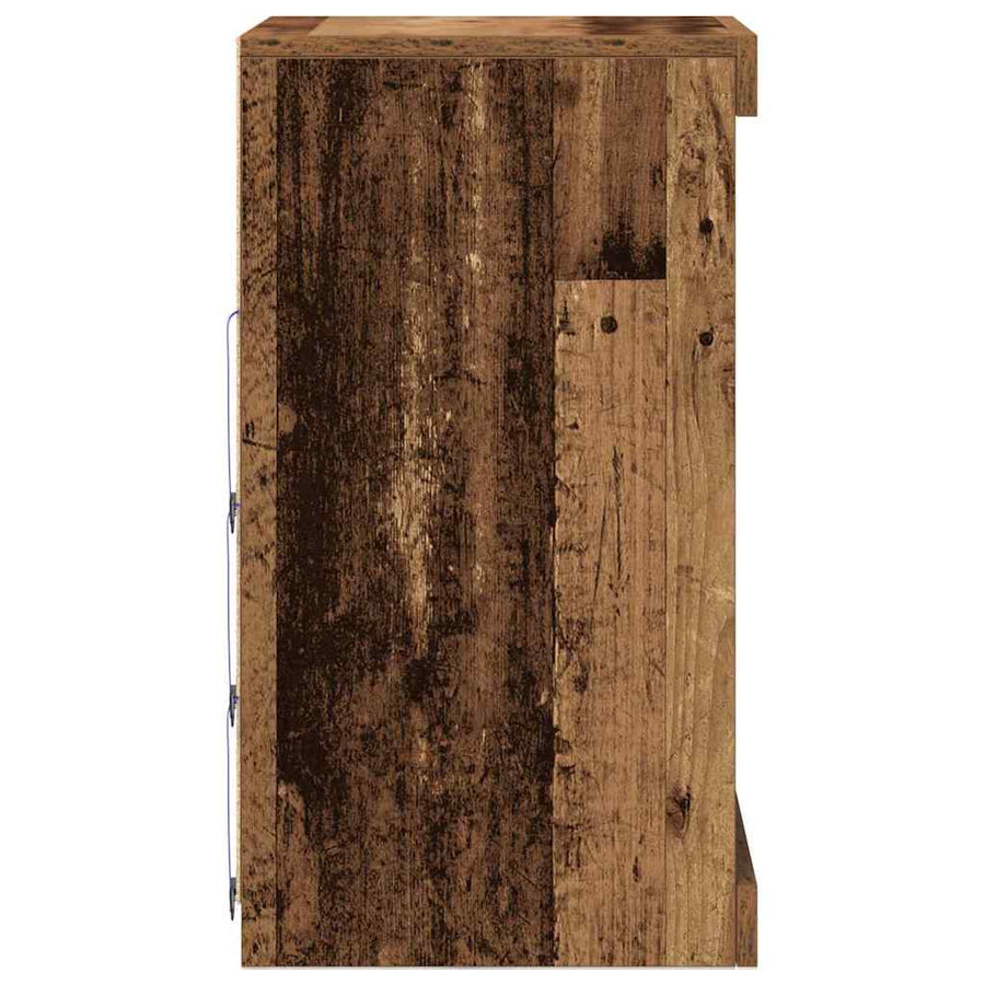 LED Sideboard Oudhout 41 x 37 x 67 cm Bewerkt hout