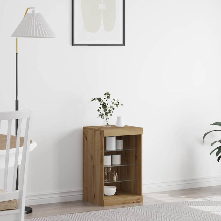 LED Sideboard Artisan Eiken 41 x 37 x 67 cm Bewerkt hout
