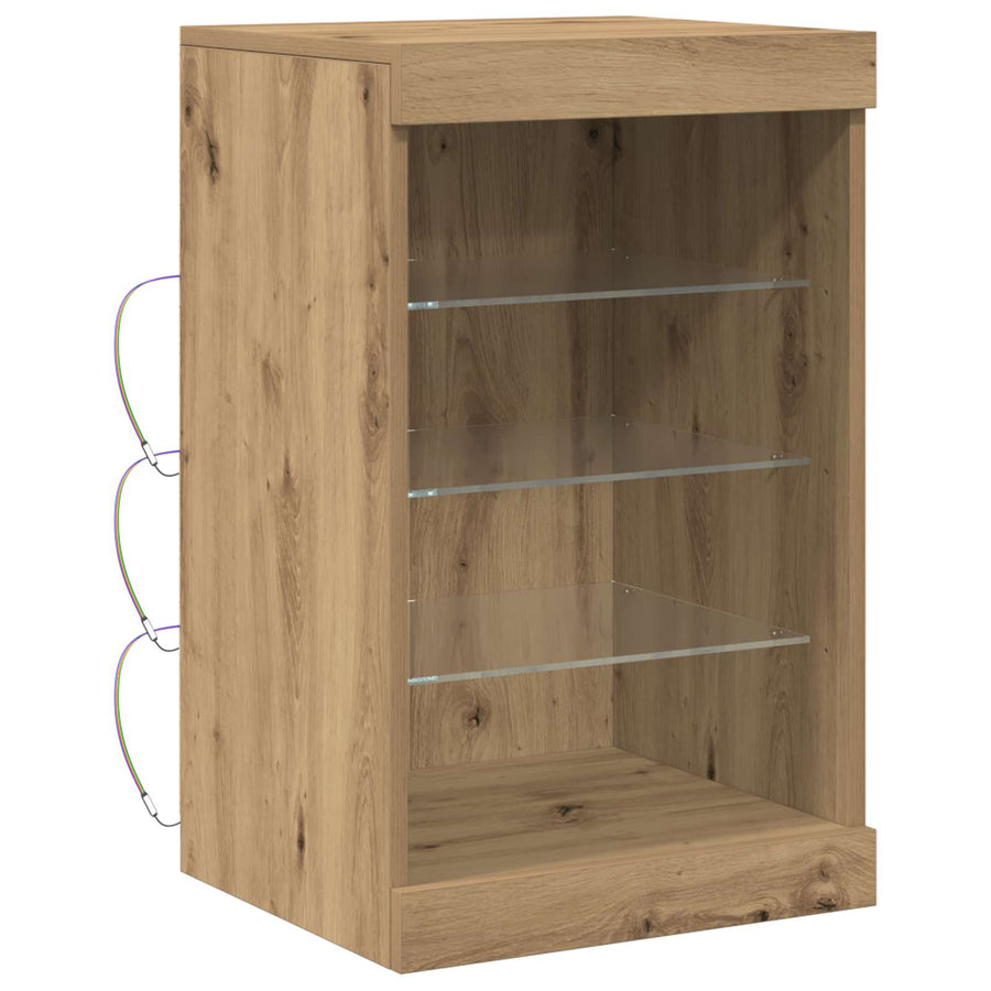 LED Sideboard Artisan Eiken 41 x 37 x 67 cm Bewerkt hout