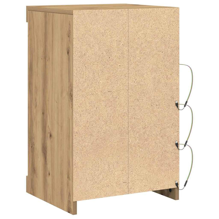 LED Sideboard Artisan Eiken 41 x 37 x 67 cm Bewerkt hout