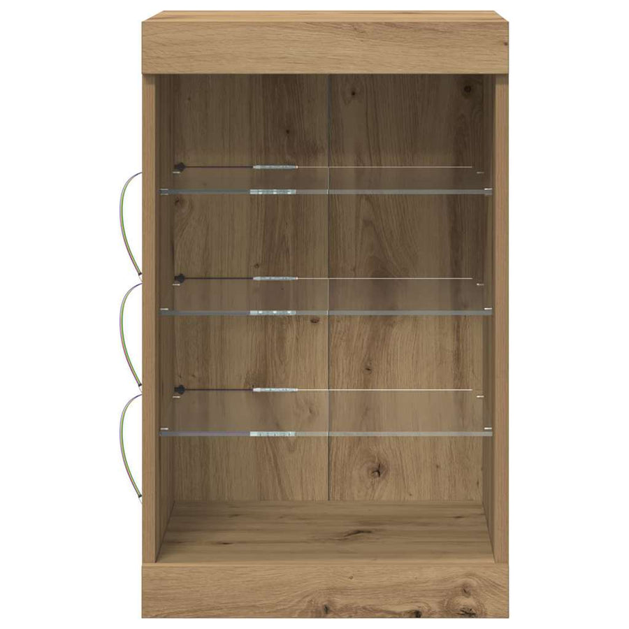 LED Sideboard Artisan Eiken 41 x 37 x 67 cm Bewerkt hout