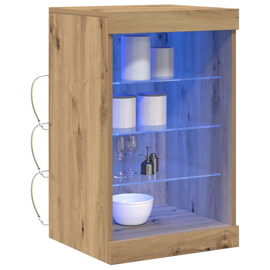 LED Sideboard Artisan Eiken 41 x 37 x 67 cm Bewerkt hout