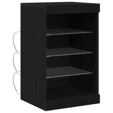 LED Sideboard Zwart Eiken 41 x 37 x 67 cm Bewerkt hout