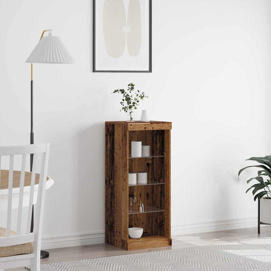 Sideboard met LED-verlichting Oude Hout 41x37x100 cm