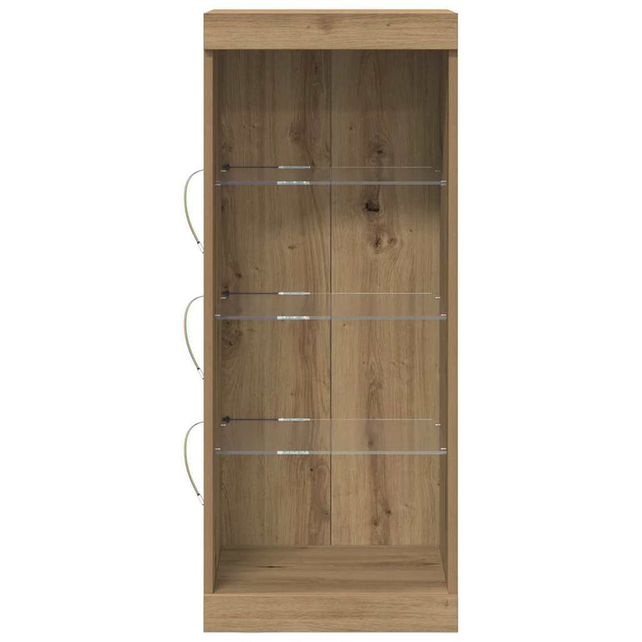 LED Sideboard Artisan Eiken 41 x 37 x 100 cm Bewerkt hout