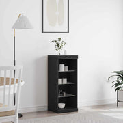 Dressoir zwart eiken 41x37x100 cm bewerkt hout