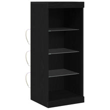 LED Sideboard Zwart Eiken 41 x 37 x 100 cm Bewerkt hout
