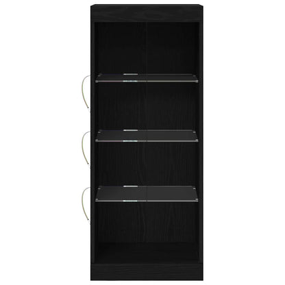 LED Sideboard Zwart Eiken 41 x 37 x 100 cm Bewerkt hout