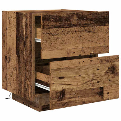 Nachtkastje met lade Oudhout 45 x 40 x 55 cm Bewerkt hout