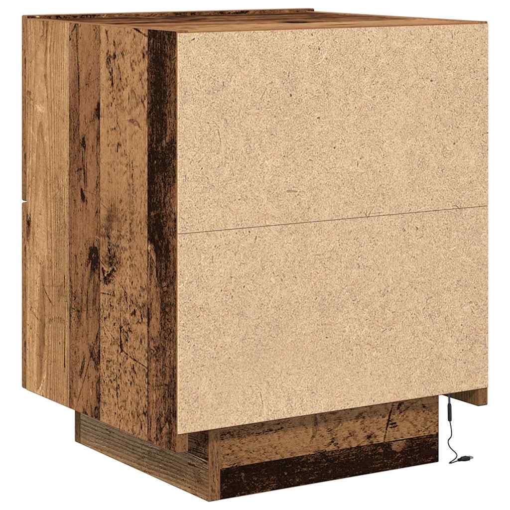 Nachtkastje met lade Oudhout 45 x 40 x 55 cm Bewerkt hout