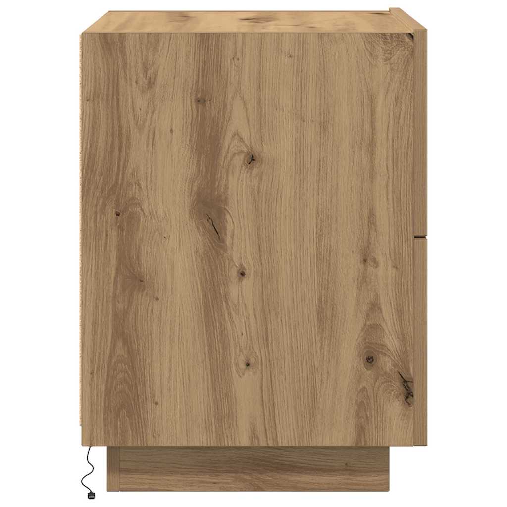 Nachtkastje met lade Artisan Eiken 45 x 40 x 55 cm Bewerkt hout