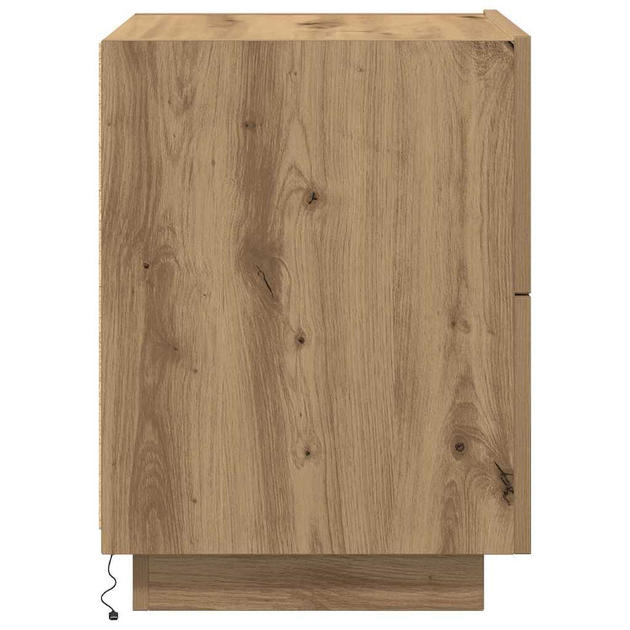 Nachtkastje met lade Artisan Eiken 45 x 40 x 55 cm Bewerkt hout