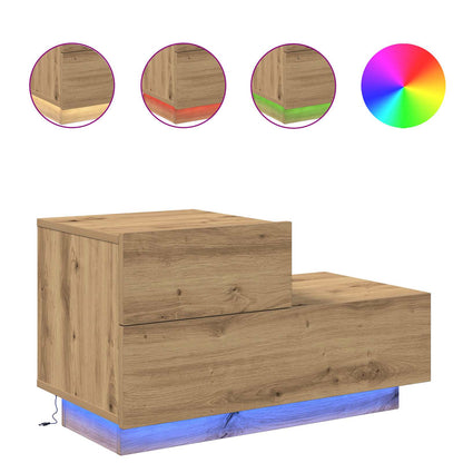Nachtkastje Artisan Eiken 70 x 36 x 40,5 cm Bewerkt hout
