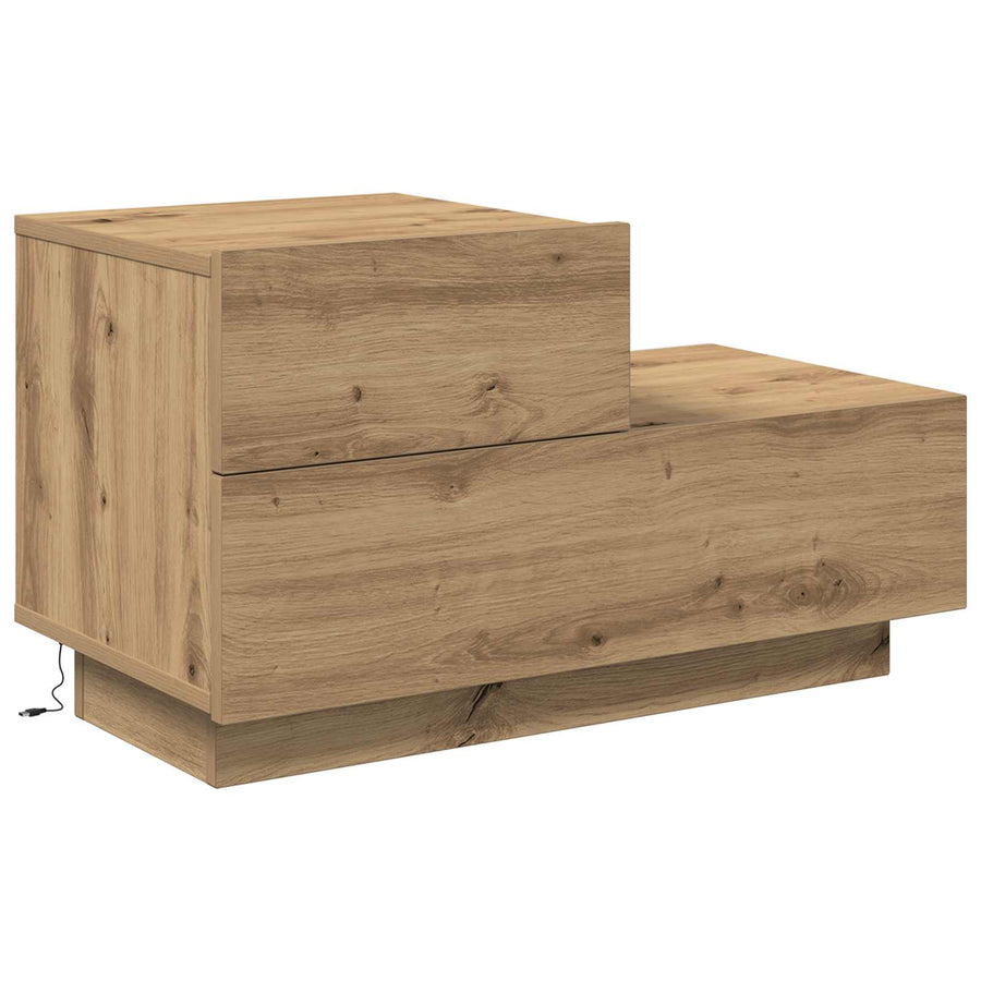Nachtkastje Artisan Eiken 70 x 36 x 40,5 cm Bewerkt hout