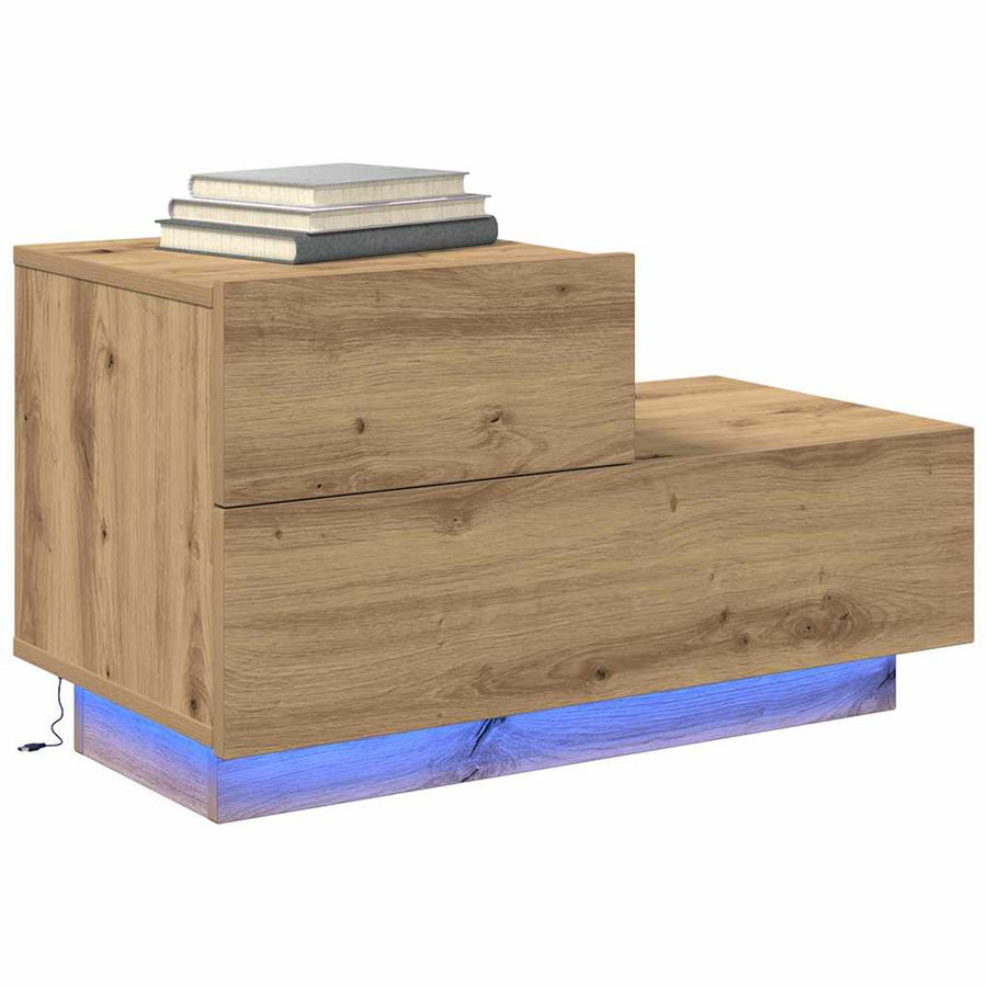 Nachtkastje Artisan Eiken 70 x 36 x 40,5 cm Bewerkt hout