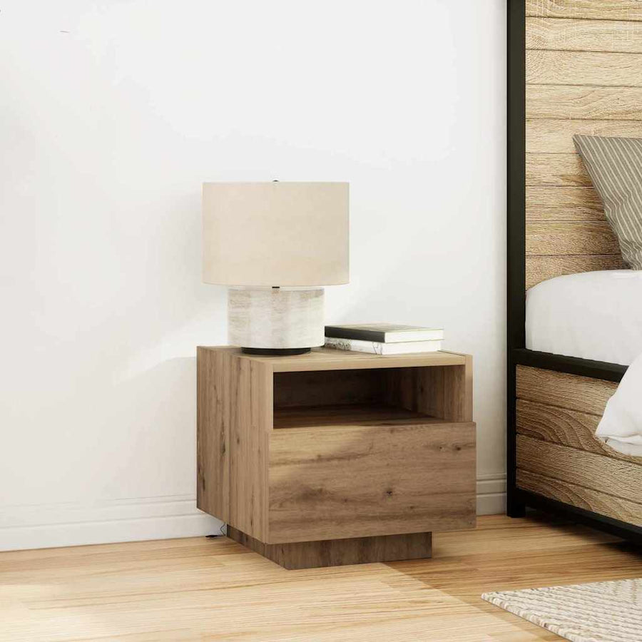 Nachtkastje met lade Artisan Eiken 40 x 39 x 37 cm Bewerkt hout
