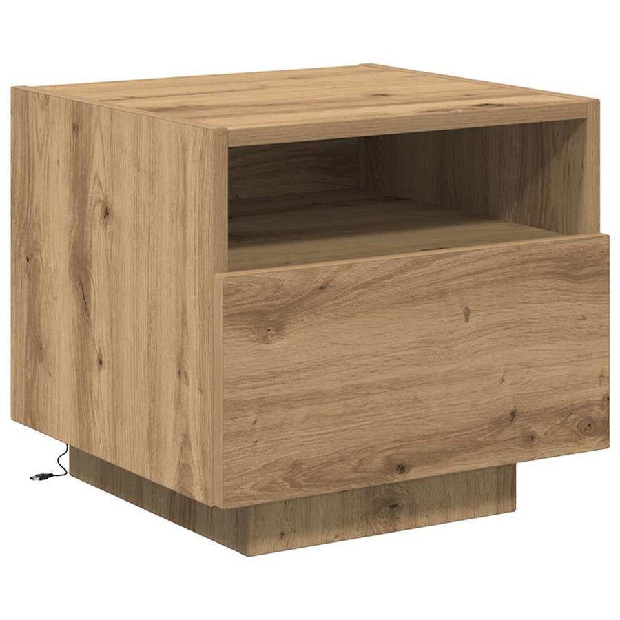 Nachtkastje met lade Artisan Eiken 40 x 39 x 37 cm Bewerkt hout